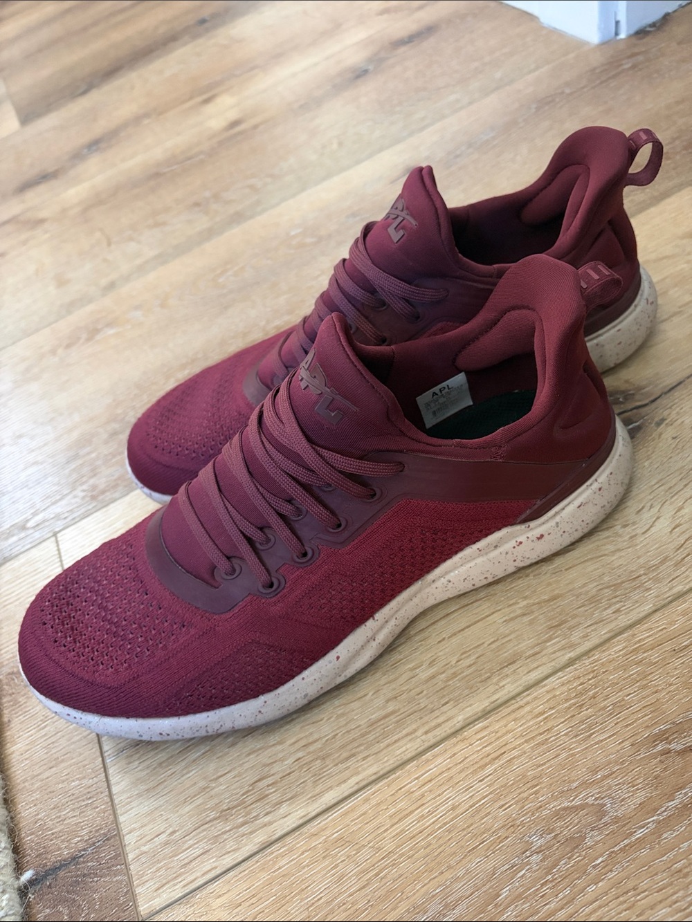 APL Maroon Knit Lace-Up Sneakers